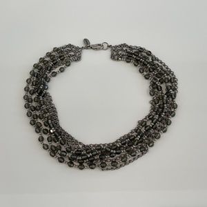 TOMMASSINI SMOKEY AUSTRIAN CRYSTAL NECKLACE NWOTS!